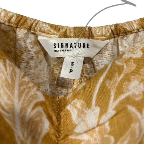 NWOT, Reitmans, Yellow Cropped Floral Blouse, Small - Picture 4 of 7